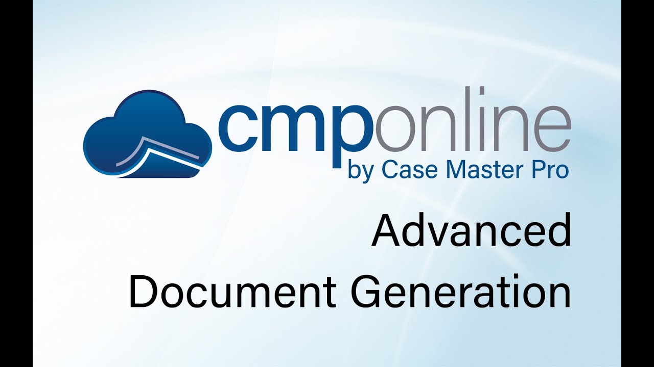 Cmponline Advanced Document Generation Youtube