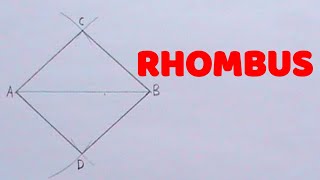 HOW TO CONSTRUCT A RHOMBUS GIVEN THE LENGTH OF THE DIAGONAL AND SIDES || Geometrical construction