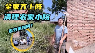 清理没人住的农家小院，院子里的荒草比人还高！忙了一天效果咋样【咕嘟郭旅记】