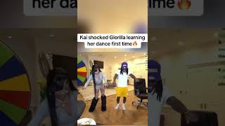 Glorilla teaching Kai Cenat her dance first time🔥😂#shorts #subscribe #like