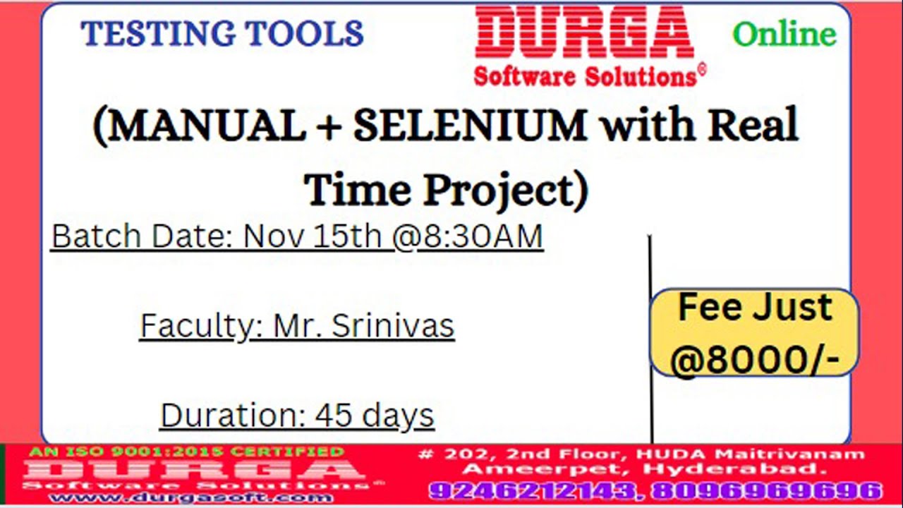 Testing Tools Online Training Durgasoft Youtube