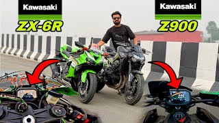 2025 KAWASAKI ZX-6R TOP SPEED | Z900 vs ZX-6R HIGHWAY BATTLE