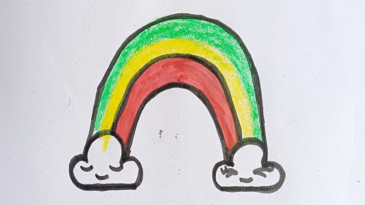 How To Draw A Cute Rainbow Step By Step Youtube