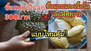 Ep.68 คลิปนี้มีคำตอบ! ซื้อทุเรียนลูกละ300บาทกับซื้อทุเรียนแบบแกะเนื้อขายโลละ500บาท แบบไหนคุ้ม!!