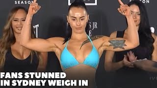 NO BODY PAINT AS Cherneka Johnson STUNS FANS IN SYDNEY WEIGH IN | NINA HUGHES RIPPED