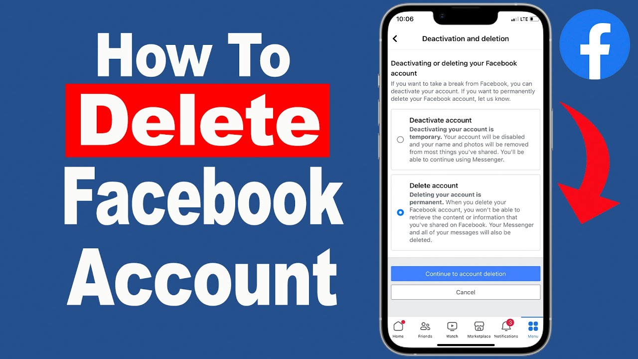 How To Delete Facebook Account (2023) - YouTube