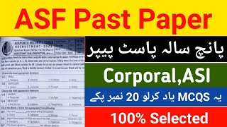 Asf past papers 5 years old|Asf past paper corporal|Asf past paper asi|asf test preparation 2022