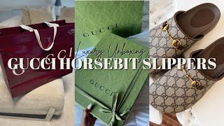 LUXURY UNBOXING | GUCCI GG SUPREME HORSEBIT SLIPPER MULES