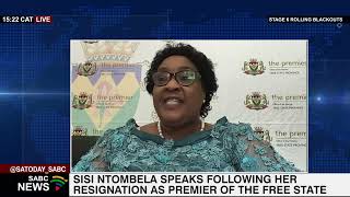 Sisi Ntombela says she had to resign as Free State Premier