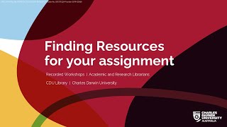 Finding Resources for Your Assignment