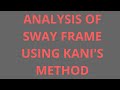 ANALYSIS OF SWAY FRAMES | KANI'S METHOD| KTU | SA2