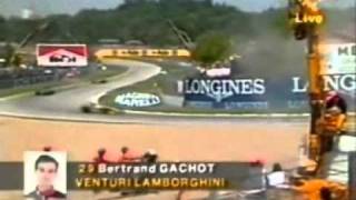 bertrand gachot off 1992 san marino gp.wmv