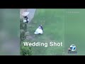 helicopter refills tanks using la cañada flintridge golf course during couple s wedding abc7