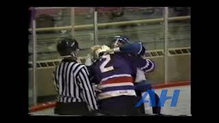 QCHL ?. ?, 1986-87 Serge D'Amours,VIC v Pierre Nolet,? Victoriaville Vulkins