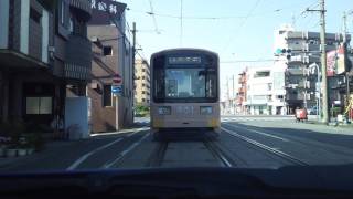 【車載動画】阪堺線で車を乗りながら電車の運転手気分に。２