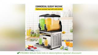 VEVOR Commercial Slushy Machine 15Lx2 Tank Margarita Maker 1000W Stainless Steel Smoothie Frozen Dri