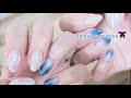 【eng sub】100均のパウダーで冬ネイル♪左手 4本 の全工程！how i did these nails