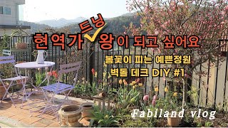 현역가드닝왕이 되고 싶어요 / 봄꽃 피는 예쁜정원 / 벽돌 데크 만들기 / 정원 리모델링 DIY /정원은 진화 중 / 튤립 / 수선화 / 서부해당화 / 장미조팝 / 무스카리