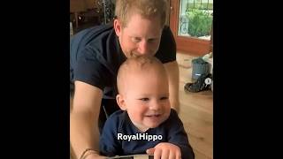 Prince Harry with baby Archie #princeharry #archie #father #son #happy #meghanmarkle #bonding