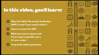 Advising Orientation: Math Placement Evaluation