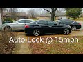 Disable auto-lock feature. Infiniti doors lock at 15mph on 2009+ models.