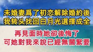 未婚妻為了初戀解除婚約後，我轉頭找回白月光選擇成全，再見面時她卻後悔了，可她對我來說已經無關緊要了#婚外情 #情感故事 #婚姻生活#两性情感