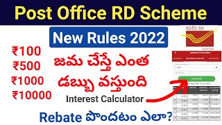 post office rd plan 2022/Post office recurring deposit interest rate/RD maturity calculator/RD loan