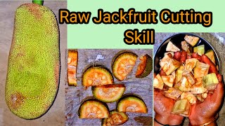 ଘରେ କିପରି କଞ୍ଚା ପଣସ ଅତି ସହଜରେ କାଟିବେ/How to cut raw jackfruit in simple way/Inchada cutting at home