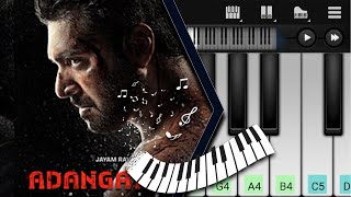 Adanga Maru Theme   Jayam Ravi BGM   Easy piano tutorial   Perfect piano