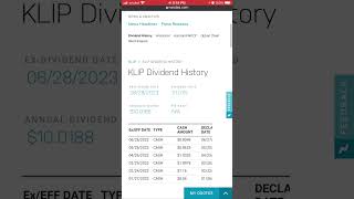 Update on KLIP ex dividend payment