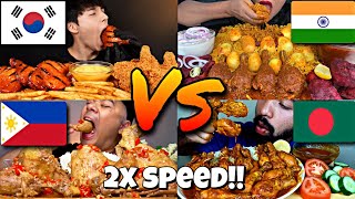 2x speed!!🔥ASMR How MUKBANGERS Around The WORLD Eats CHICKEN🇮🇳🇰🇷🇧🇩🇵🇭🇲🇨FASTMOTION Eating Compilations