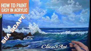 Acrylic Seascape Techniques , How to Paint a Wave, in acrylics painting