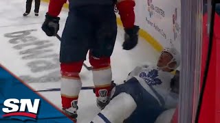 Maple Leafs And Panthers Scrum After Radko Gudas Levels David Kampf