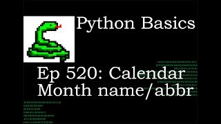 Python Basics Calendar Month Name and Abbr Attributes