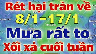 Dự báo thời tiết mới nhất ngày mai 8/1/2025 | dự báo bão mới nhất | thời tiết 3 ngày tới