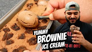 BROWNIE ICE CREAM RECIPE | CREAMY \u0026 DELICIOUS | Halal Chef