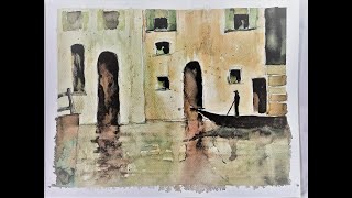 EXTREME BEGINNERS - Venice Italy Step by Step Watercolor Painting - with Chris Petri