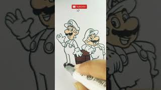 coloring in Mario and Luigi #shorts #youtubeshorts #mario #game #coloringpages