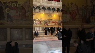 Jerusalem - Priests Praying to Jesus at the Stone of Anointing