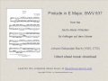 Bach : Prelude in E Major, BWV 937