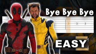 Deadpool \u0026 Wolverine - Bye Bye Bye - EASY Guitar tutorial (TAB)