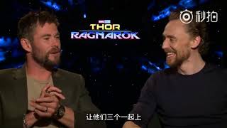 Tom Hiddleston & Chris Hemsworth in Chinese Q&A