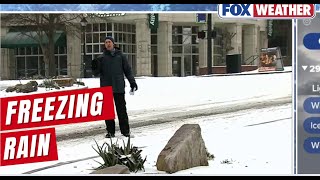 Freezing Rain Hits Greenville, South Carolina