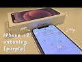 iphone 12 (purple) unboxing || 128 gb || aesthetic + a bit of asmr ☁️✨