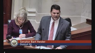 Arkansas Senate Pres. Bart Hester gives initial speech