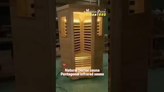 Pentagonal infrared sauna for one person. Canadian hemlock wood.Size:100*100cm. #infraredsauna