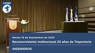 Reconocimiento Institucional 25 años de Trayectoria Profesional - INGENIEROS