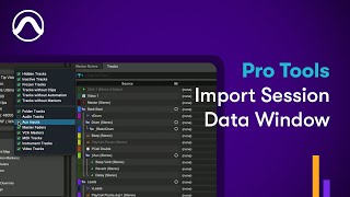 Pro Tools Import Session Data Window
