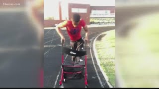 Paralyzed Fort Valley State University student Tre Lawson's lap around track goes viral