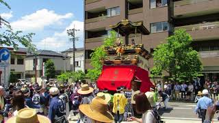 新出来町（西之切）の山車（鹿子神車）が徳川園到着時に方向転換　2018年6月3日